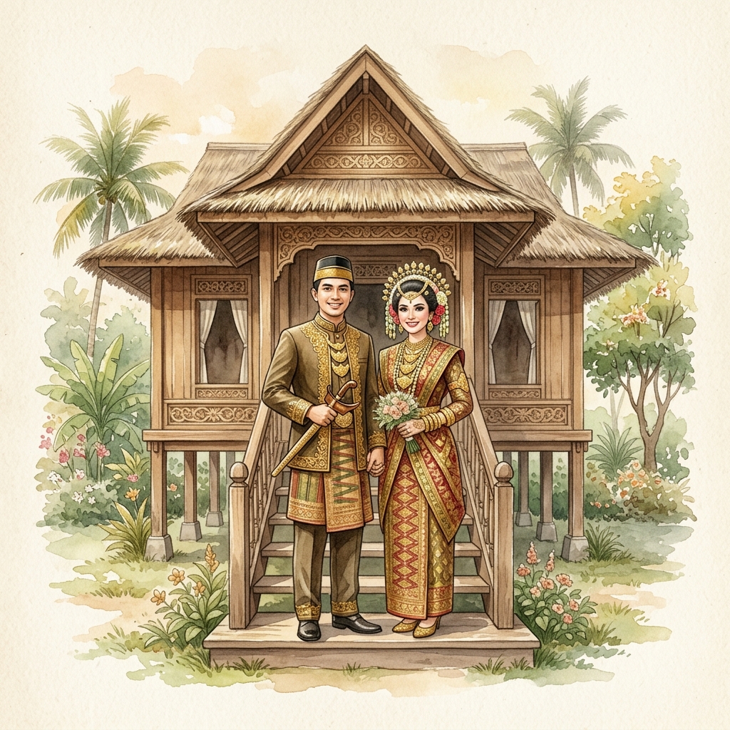 Ilustrasi Pasangan Bugis